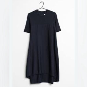 COS Navy High Low Dress a line